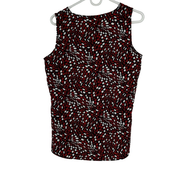 Chico’s Size 1 (Regular 8) Red/Black/White Polyester Polka Dot Sleeveless Blouse - Picture 7 of 9